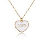 14K Heart Letter Pendant Necklace
