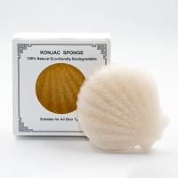 Buy cheap 70*70*38mm Eco Friendly Shell Shaped Sponge Konjac Soft Facial Cleansing Sponge product