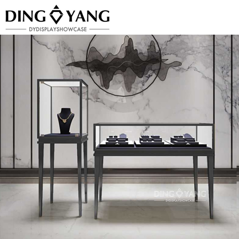 Fashion Modern Simple Popular Golden Jewellery Shop Counter Furniture , Beautiful Appearance Firm Structure