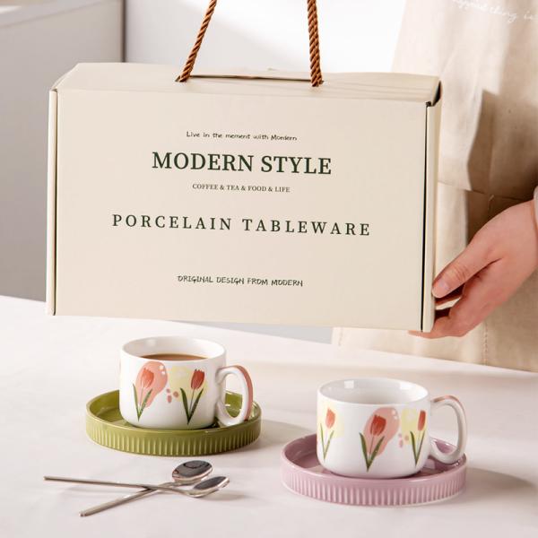 Buy cheap Customized Logo Flower Design Ceramic Tea Cup And Saucer Set For Restaurant For Afternoon Tea 200ml from wholesalers