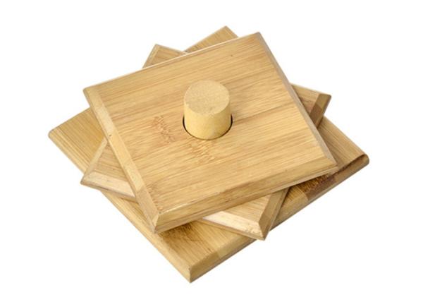 Buy cheap Square Cup Bamboo Drink Coasters Set Customized Souvenir Gift from wholesalers