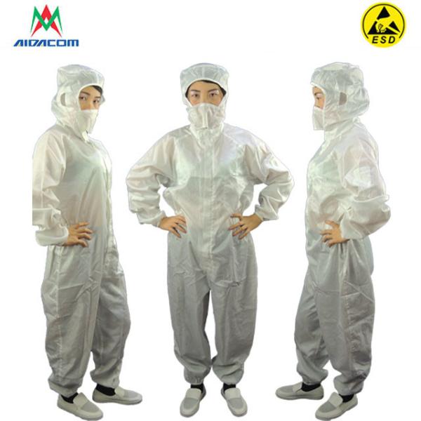Buy cheap SGS White Blue 0.35kg 10000 Class Cleanroom ESD Smock from wholesalers