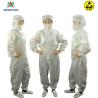 Buy cheap SGS White Blue 0.35kg 10000 Class Cleanroom ESD Smock from wholesalers