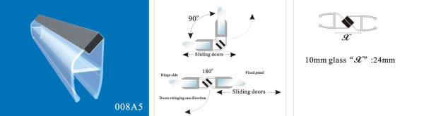 Buy cheap Sealing Strips/waterproof magnetic strips/shower door seals/PVC Magnetic Seal 008A5 from wholesalers