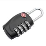 Zinc Alloy TSA 4-digital travel lock& Fashion Design black Tsa Luggage Lock& 69