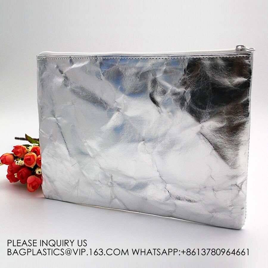 Tote Shopping Bags, Foldable Large Capacity Custom Logo Dupont Paper Shopping Vest Bag Tyvek T-Shirt Tote Bag