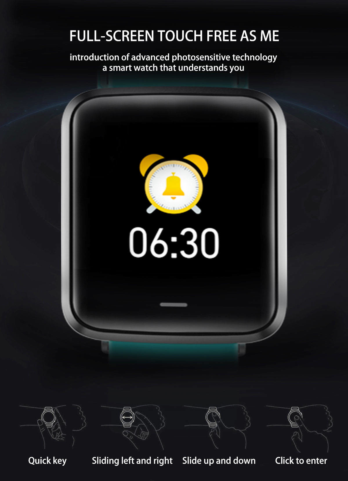 1.3 Inch Touch Screen Smartwatch NRF52832 Calorie Monitoring 10m