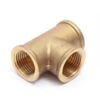 Buy cheap 1/4 Inch 1/2" 3/4 Brass Pipe Fittings Female Hexagon Head Forged 3 Way Equal product