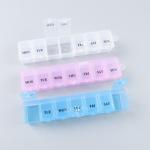 Colorful PP Weekly Pill Organizer Box With Clear Lid Pill Box Pharmacy