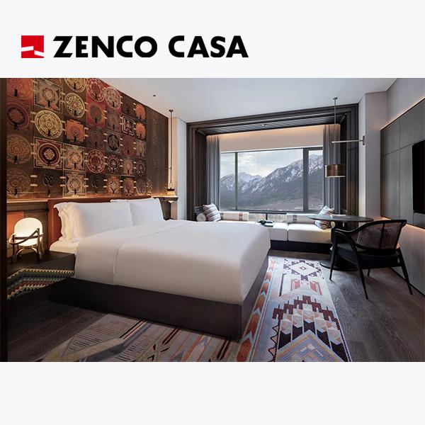 Contemporary Hotel Bedroom Furniture Set Including Bed And Solid Wood Bedside