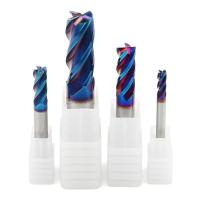 Buy cheap 12mm Solid Carbide End Mill Flat 4F Nano Blue Coated Ultrafine Keys Milling product