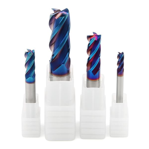Buy cheap 12mm Solid Carbide End Mill Flat 4F Nano Blue Coated Ultrafine Keys Milling from wholesalers