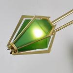 Diamond Chandelier Emerald Green And Milky White Glass Shade Harlow Chandelier