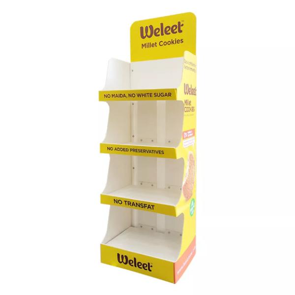 Supermarket Retail Cardboard POP Display Easy Assemble For Cookies Chocolate