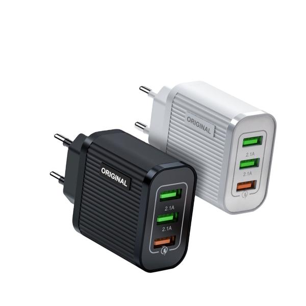 Buy cheap Fire proof Cell Phone Charger Adapter 3 USB Ports Fast Charging Phone Charger from wholesalers