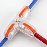 Push in terminal wire connectors T type terminal splitter One in three out