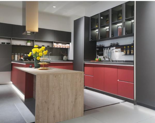 Buy cheap 18mm Walnut Wood Modern Modular Kitchen Cabinets 3D Customized from wholesalers