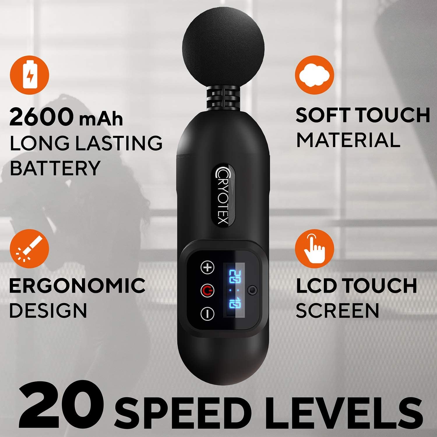 Rechargeable 45dB Handheld Deep Tissue Massager