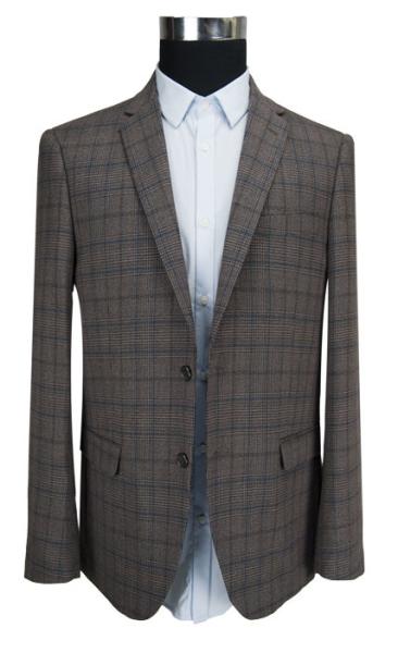 Buy cheap Stylish Designs Mens Slim Fit Suit Blazer Adults Office Worker Dark Grey Check from wholesalers
