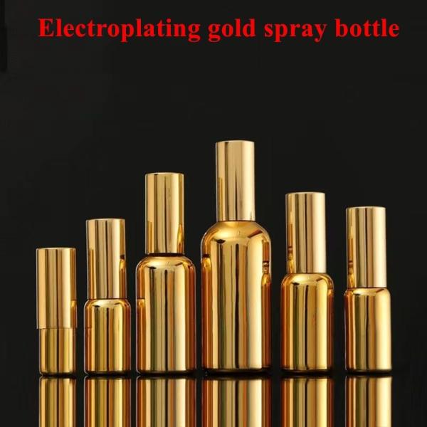 Buy cheap 30ml 50ml Electropplating Gold Silver Glass Spray Cosmetics Bottle Gold cosmetic Essential Oil Bottle from wholesalers