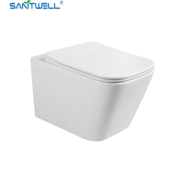 Buy cheap Sanitwell SWJ0525 Bathroom wc white toilet bowl rimless flush from wholesalers