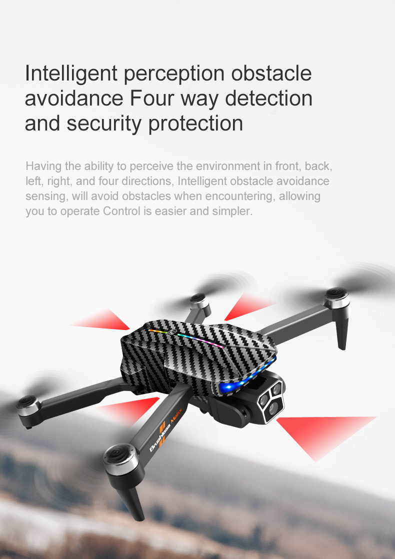 12mins Flight Time Hand Control Carbon Fiber Black Drone with Optical Flow Altitude Hold and 4k 360 Degree Rolling Stunt