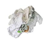 100% cotton used clothes scrap rags white printed t shirt industrial trapo shop