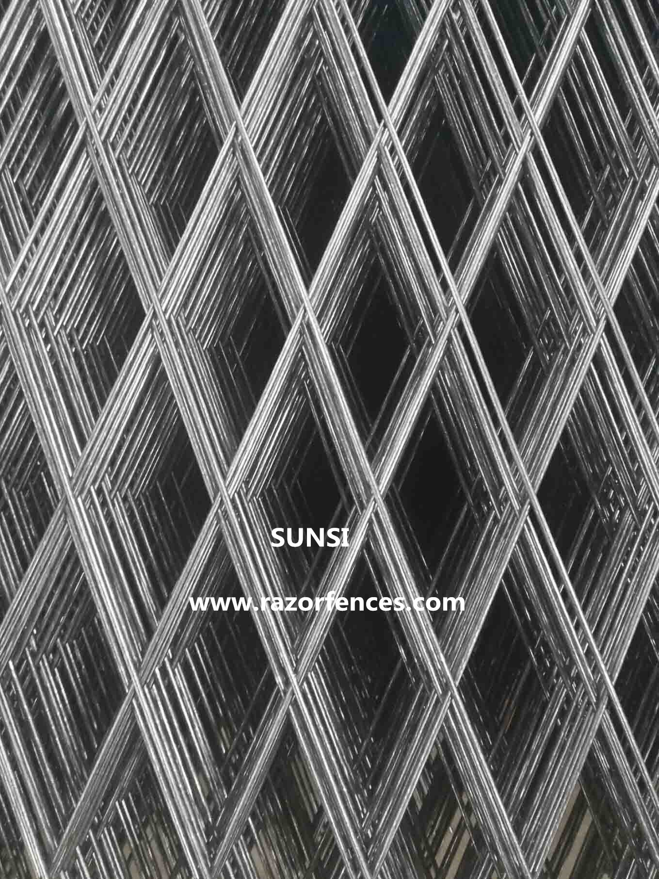 Square Open Welded Galvanized Wire Rhombus hole 2"x 4" Mesh Panel