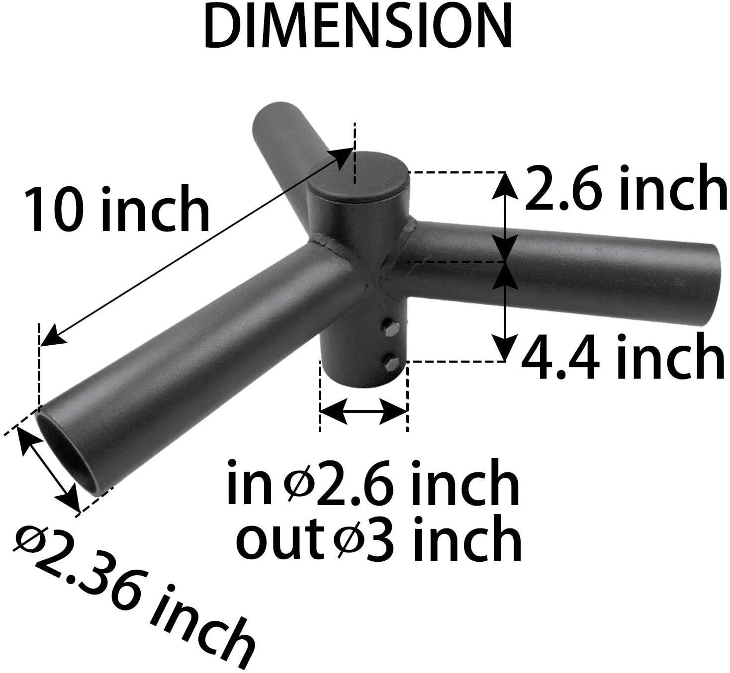 Triple Mount Spoke Mounting Bracket 120 Degree Pole Top Tenon Arms Inspection In-house