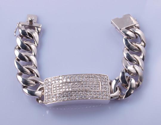 Buy cheap 75g Long Distance Relationship Gifts Bracelets 18cm 12mm Cuban Link Bracelet Silver from wholesalers