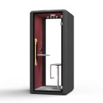 Acoustic Soundproof Office Pod Black Red Private Space Modular Structure