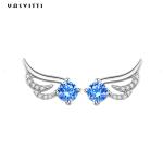 Simple Angel Wings Blue Butterfly Cute Minimalist Trend Jewelry Stud Earrings