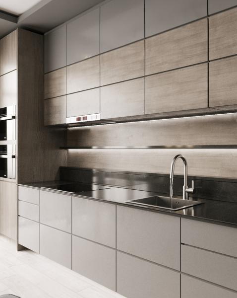 Buy cheap Modern Grey Kitchen Cabinets Custom Home furniture Full Set from wholesalers