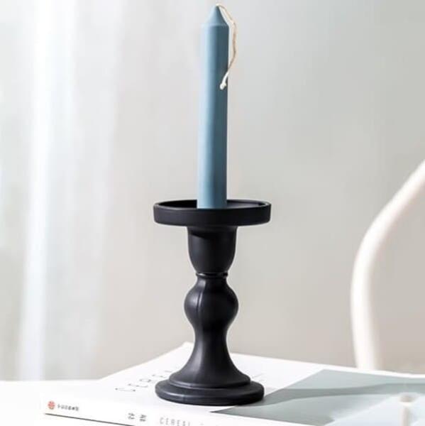 Buy cheap Black Color Glass Candle Holder Lead Free Pillar And Taper Candle Holders from wholesalers