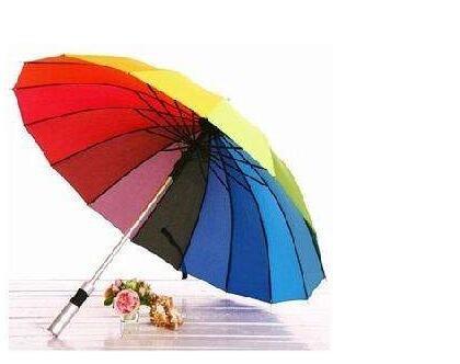 Buy cheap Straight Handle Large Rainbow Golf Umbrella Aluminum Shaft Metal Frame With Flute Ribs from wholesalers