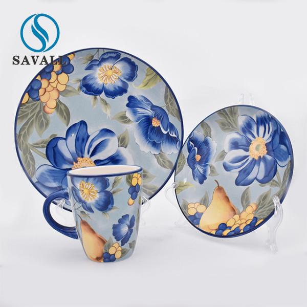 Buy cheap Savall Ceramic Dinnerware Sets 3pcs Oriental Dinner Plates For Souvenir Stores from wholesalers