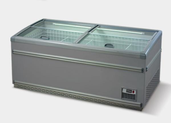 Buy cheap Supermarket refrigeration equipment chest display freezer double island freezer with glass door from wholesalers