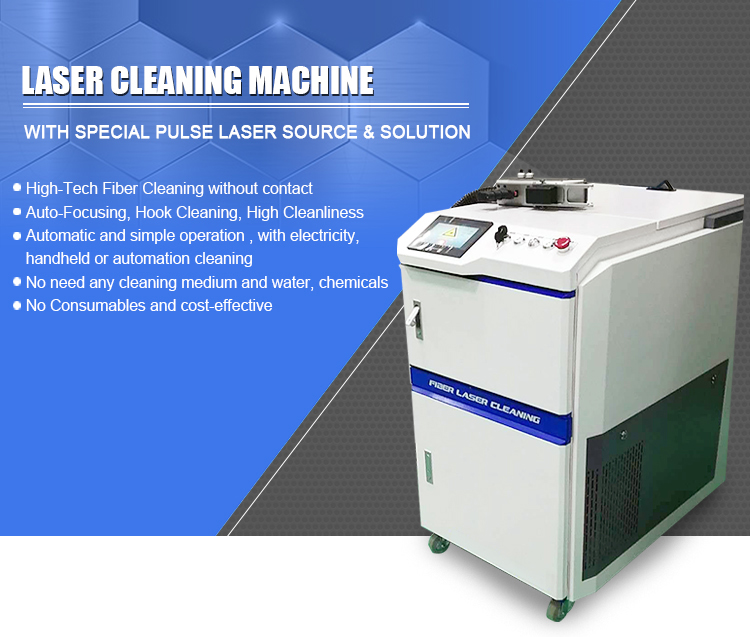 Continuous Fiber Laser Cleaner 1000w 1500w 2000w 3000W Laser Cleaning Machine For Metal