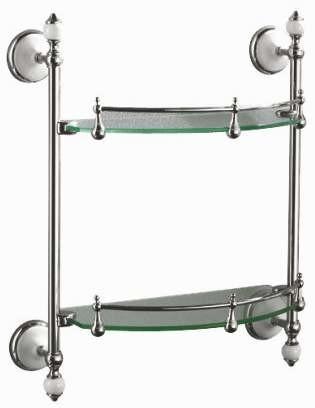 Buy cheap 53002 double glass shelf bathroom accessory zinc chrome finish tumbler holder towel bar paper holder soap dish from wholesalers