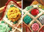 The good hand exclusive retro handmade crochet Mori stereo flower Retro Red Edge
