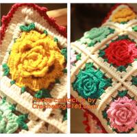 Buy cheap Handmade 100% Cotton Dimensional Flower Crochet Pillow Cushion Cover Decorative product