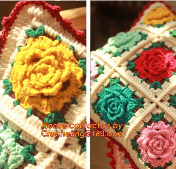 Buy cheap Handmade 100% Cotton Dimensional Flower Crochet Pillow Cushion Cover Decorative Cushion We from wholesalers
