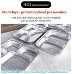 3 Compartment Aluminium Foil Food Container With Clear Dome Lid Custom Alu Foil