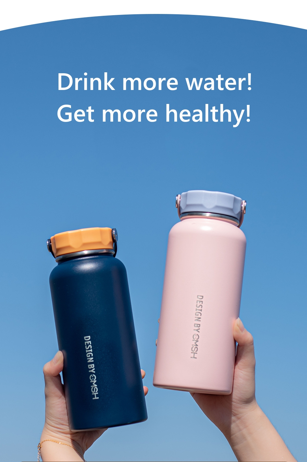 304 Stainless Steel Metal Type Custom Logo 1000ml Vacuum Bottle For Outdoor Travel Cup