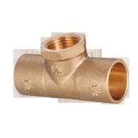 Buy cheap 3/4''*3/4''*1/2'' NPT Female Brass Tee Fitting Yellow Color product