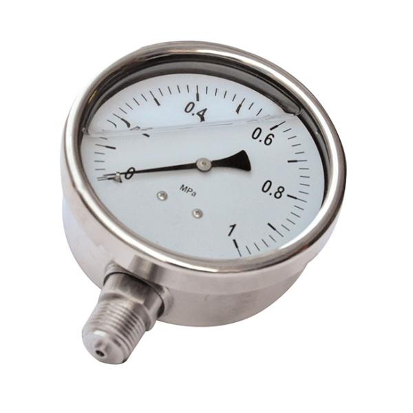 Buy cheap 4 inch Stainsteel steel Liquid filled Pressure Gauge, glycerine,0-1 Map,1/2 NPT lower mount, bayonet from wholesalers