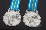 Sports Skiing Event 3D Effect Metal Award Medals With Antique Silver Plating