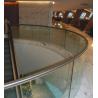 Buy cheap 15mm Clear Toughened Curved Glass Frameless cantilever panels grouted into floor channel from wholesalers