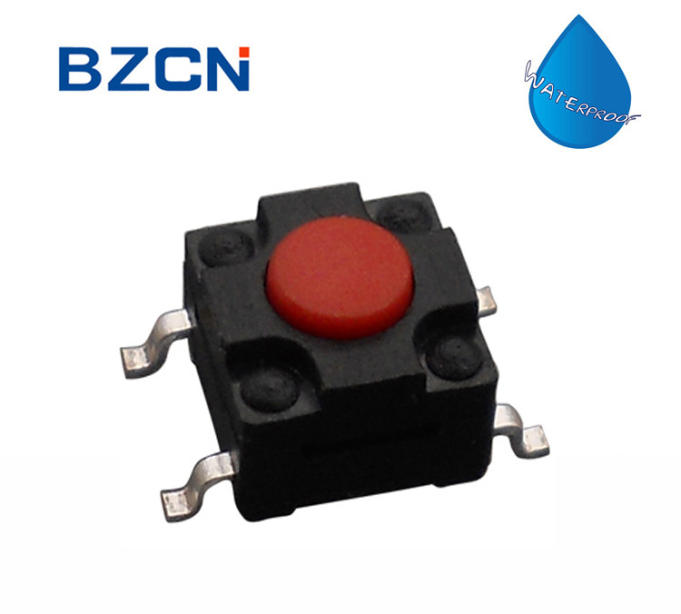 RED Surface Mount Push Button Switch , Surface Mount Tactile Switch PA66 Material