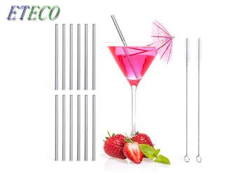 Buy cheap Personized Logo Short Stainless Steel Bent Straws , Silver Reusable Straw from wholesalers
